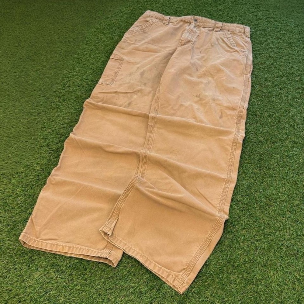 Carhartt tan carpenter pants loose fit 36x34